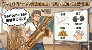 バリトンサックスの特徴、音域・重さ・値段・運指